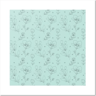 Simple Floral Pattern Posters and Art